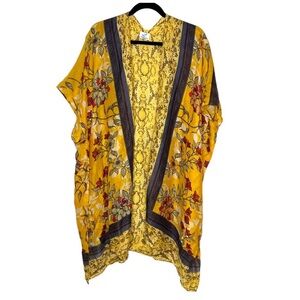 Save The Ocean Floral & Snake Print Chiffon Cover-Up Kimono